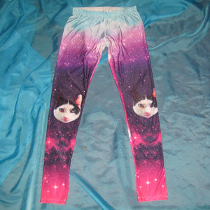 FREE with Bundle! Multicolor Galaxy Space Cat Leggings